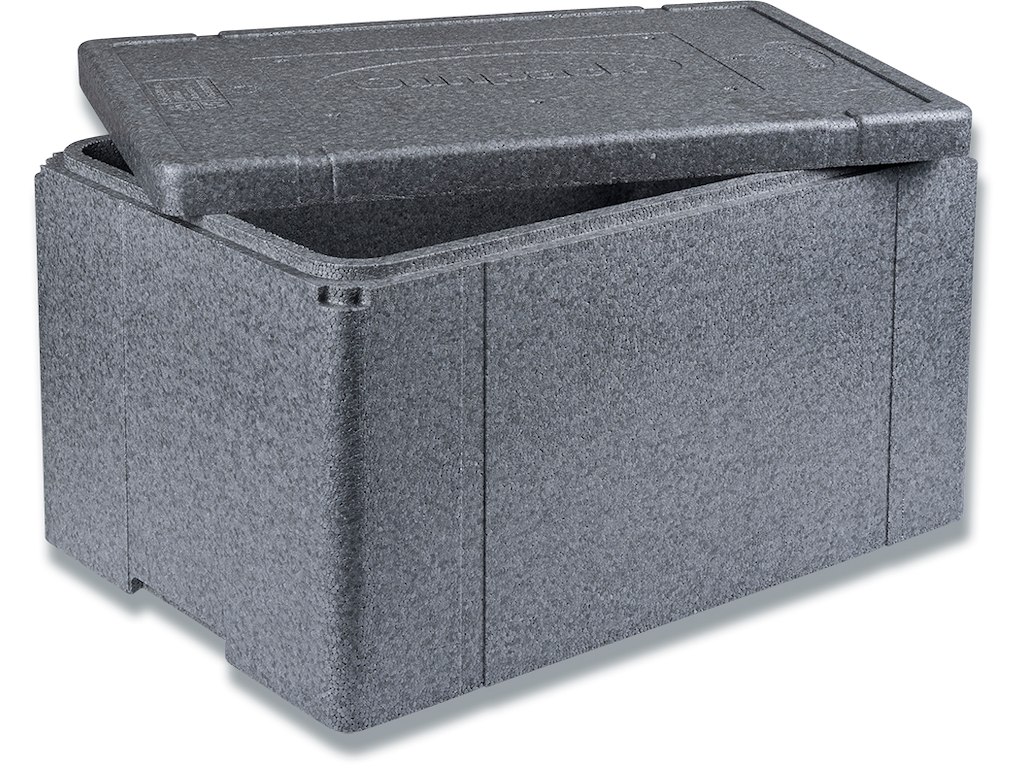 Termokasse, Med låg, Udvendig: 60x40x32 cm, 56.8 liter, Abena 