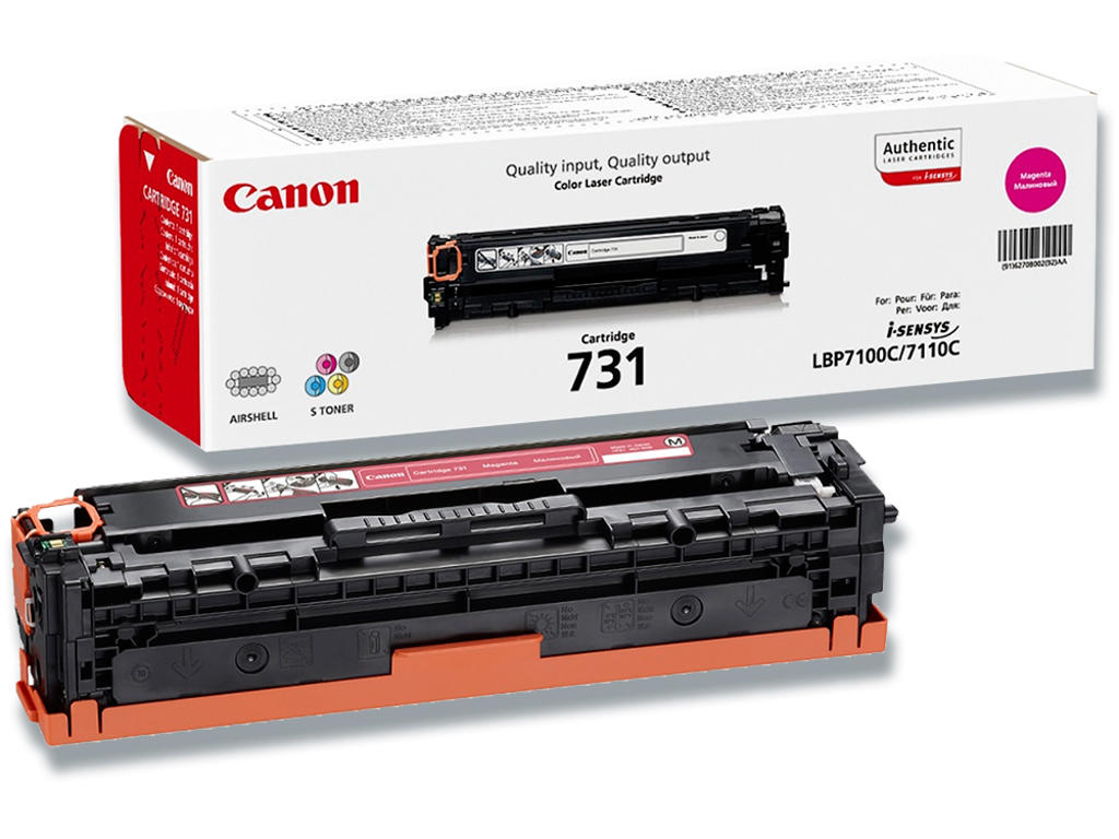 Toner, 731M, Magenta-rød, 1.500 sider, Canon 6270B002