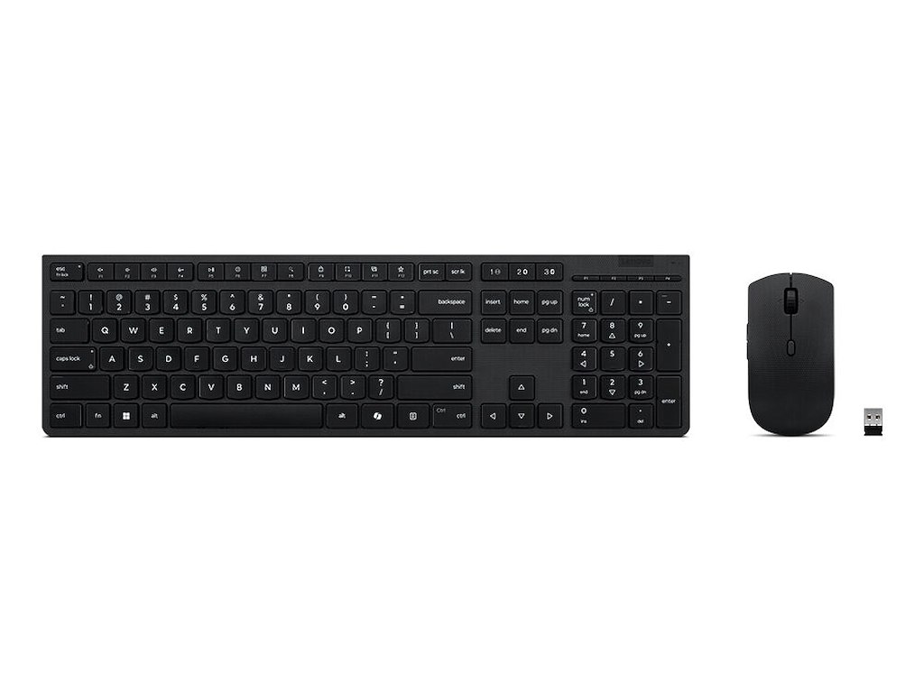 Lenovo 4X31R64345 tastatur Mus inkluderet Kontor RF trådløs + Bluetooth Finsk, Svensk Sort