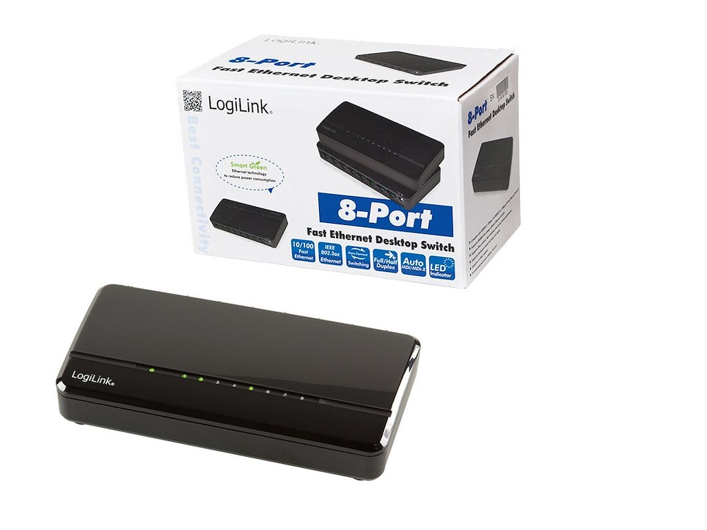 LogiLink NS0104 netværksswitch Ikke administreret L2 Fast Ethernet (10/100) Sort