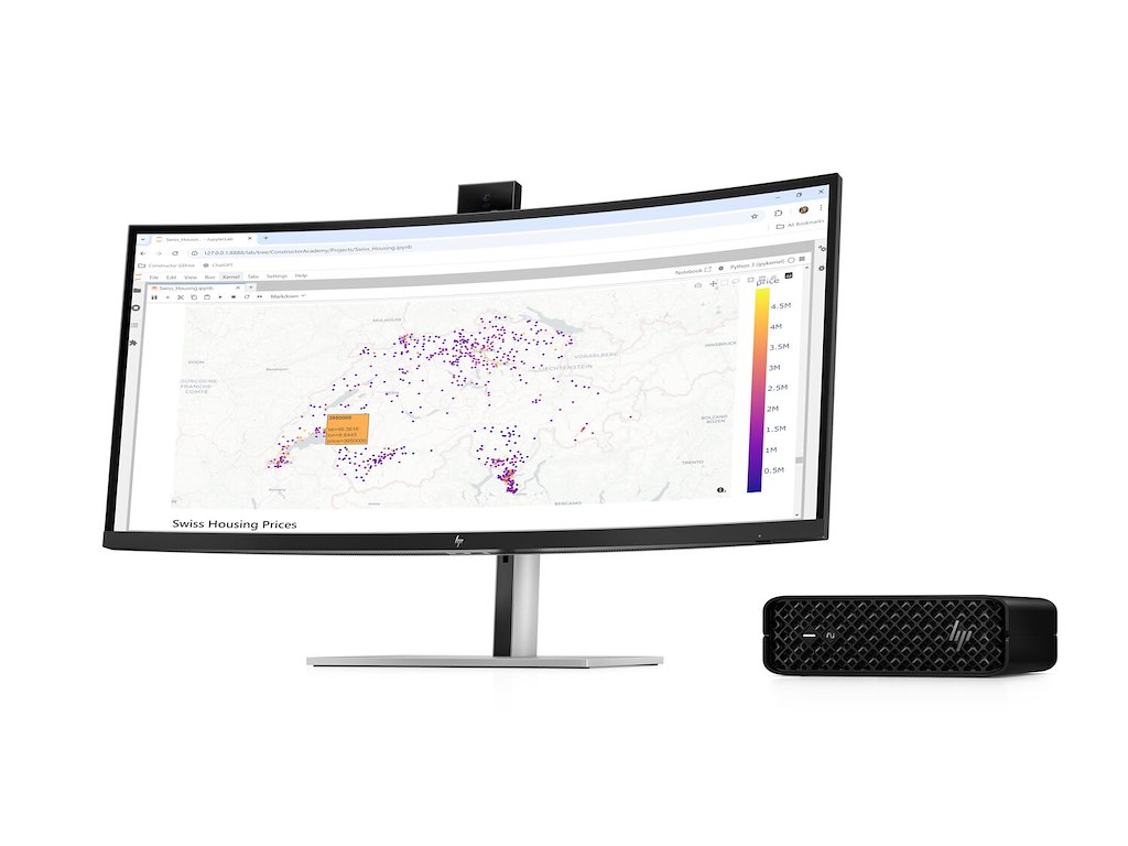 HP Z2 G1i Intel Core Ultra 7 265 16 GB DDR5-SDRAM 512 GB SSD NVIDIA RTX A400 Windows 11 Pro Mini PC Workstation AI PC, AI Workstation Black