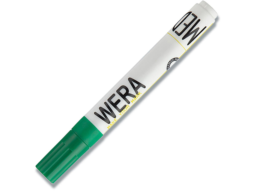 Whiteboard marker, Rund spids, Grøn, 1-3 mm, Wera 