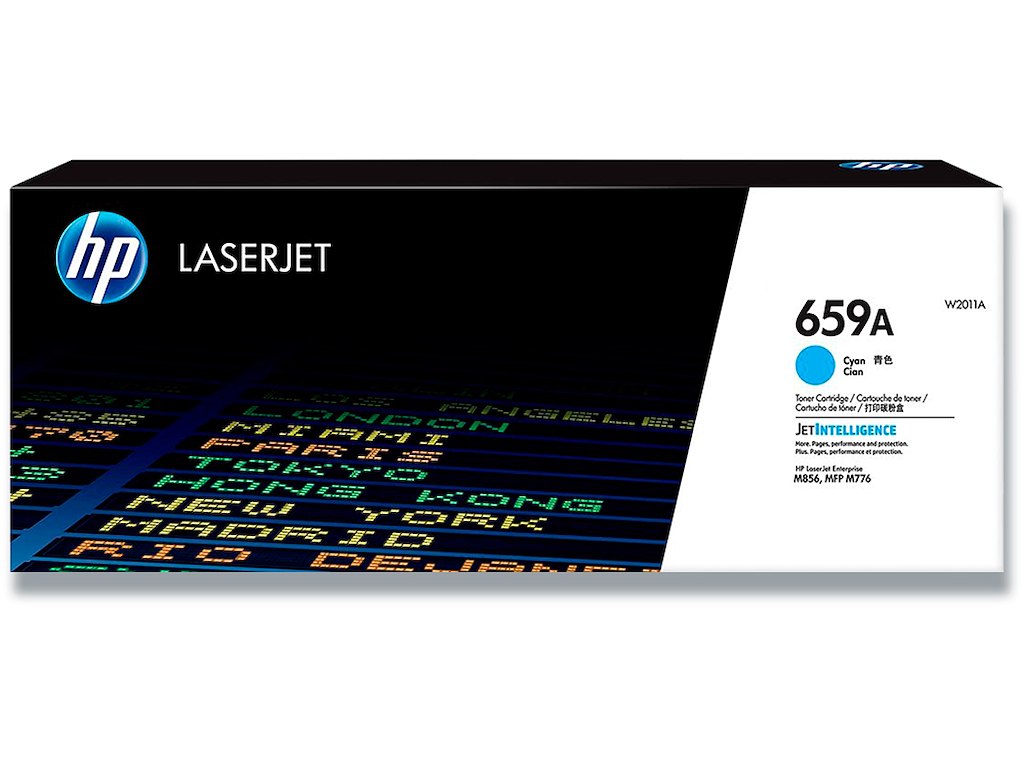 Toner, 659A, Cyan-blå, 13.000 sider, HP W2011A