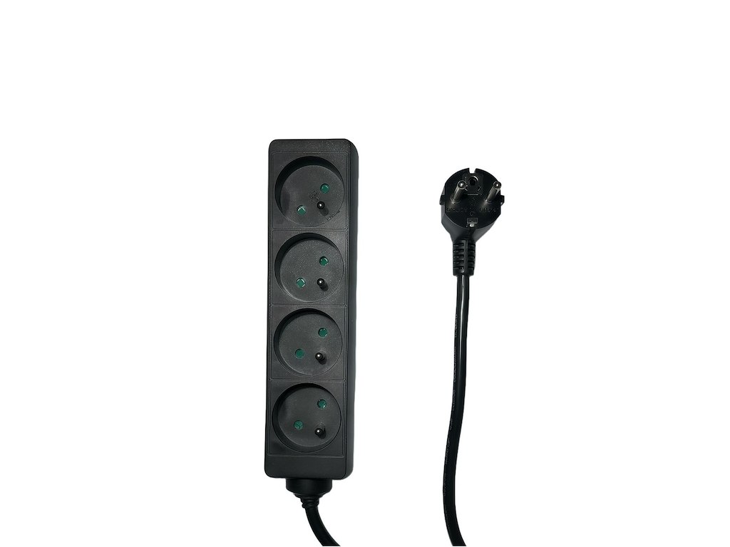 Microconnect MC-PS040150FRB stikdåse 1,5 m 4 AC stikkontakt(er) Indendørs Sort