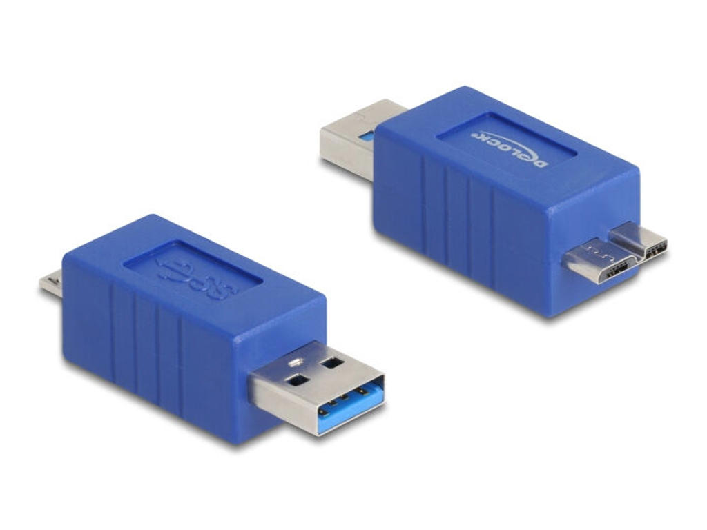 DeLOCK 67214 kabel kønsskifter USB Type-A USB Micro-B Blå