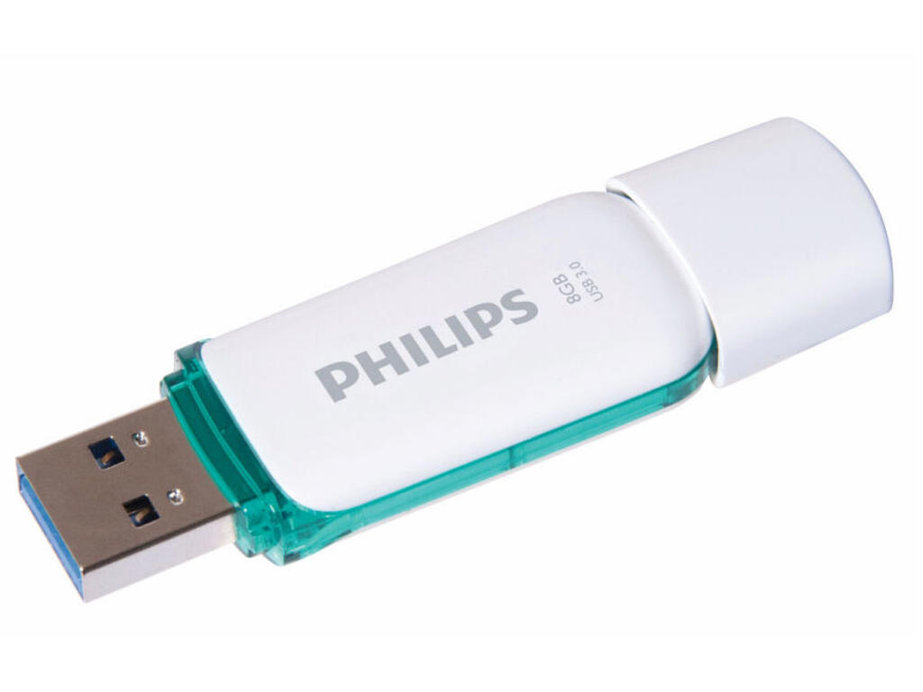 Philips FM08FD75B USB-nøgle 8 GB USB Type-A 3.2 Gen 1 (3.1 Gen 1) Turkis, Hvid