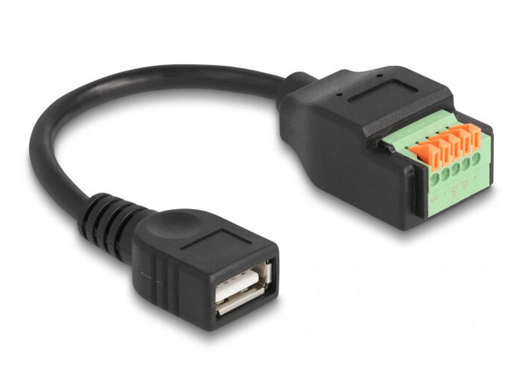DeLOCK 66062 USB-kabel USB 2.0 0,15 m USB A 5-pin terminal block Sort