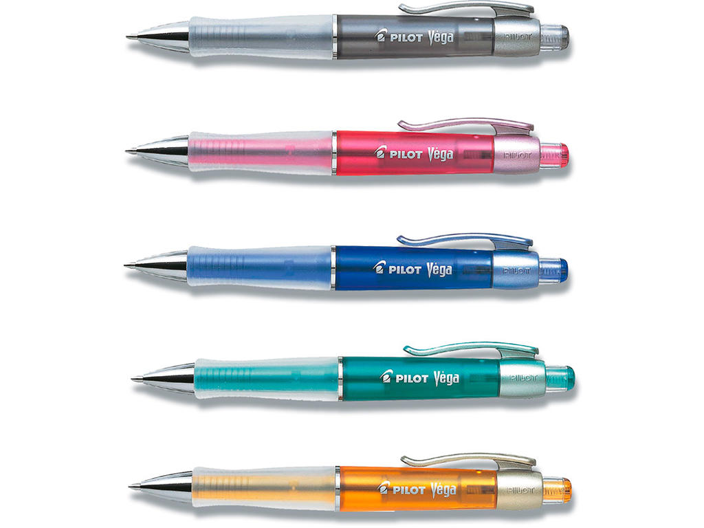 Kuglepen, 1.0 mm, 0.32 mm, Assorteret pen, Blå skrift, 12 stk, Pilot Vega BPDG-60R-AST-L