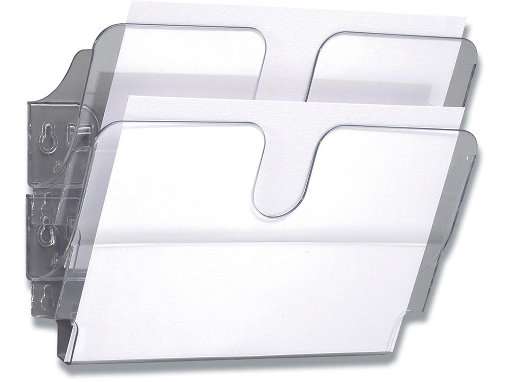 Brochureholder, 2 fag, A4, Tværformat, Transparent, Durable FLEXIPLUS 2
