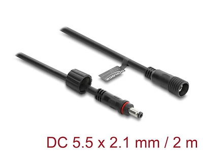 DeLOCK 67384 el-ledning Sort 2 m DC