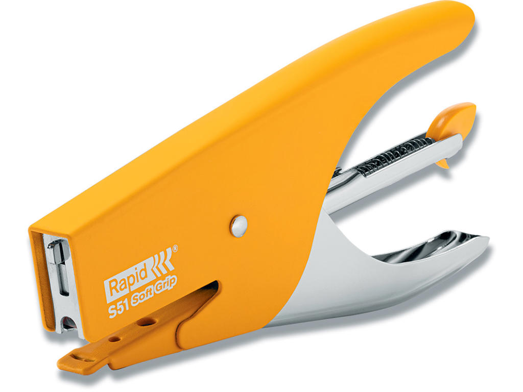 Hæftetang, 15 ark, Solgul, Klamme 21/4, Rapid Supreme S51 Soft Grip