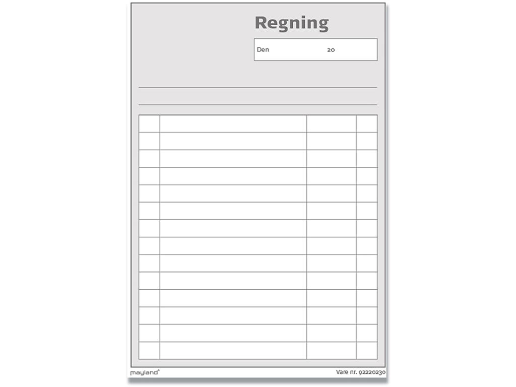 Regningsblok, 148x126 mm, 100 blade, Unummererede blade, Mayland 