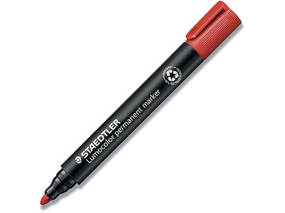 Marker, Rund spids, 2 mm, Rød, Staedtler Lumocolor 352