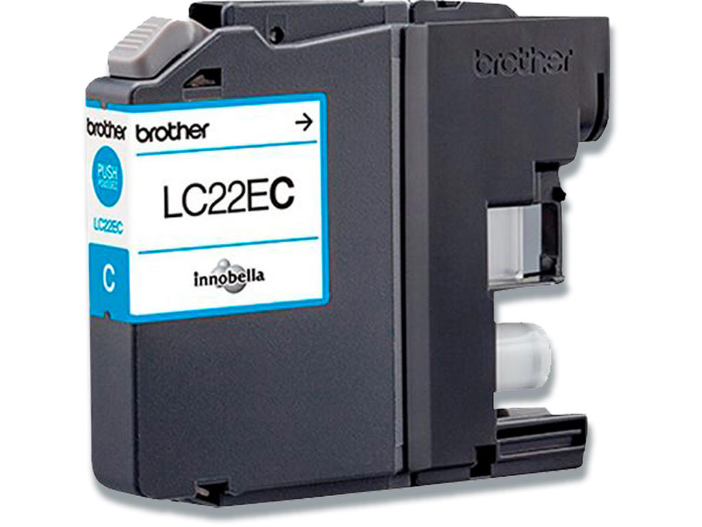 Blækpatron, 1 stk, 1.200 sider, Cyan-blå, Brother LC22EC
