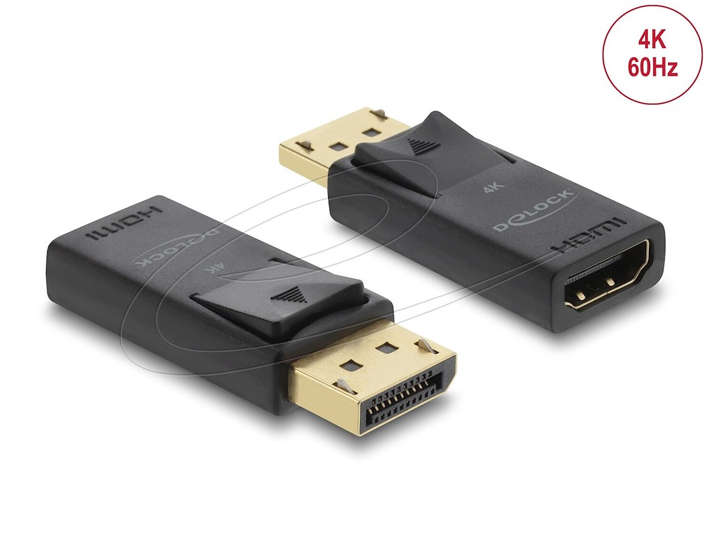 DeLOCK 61086 kabel kønsskifter DisplayPort HDMI Sort