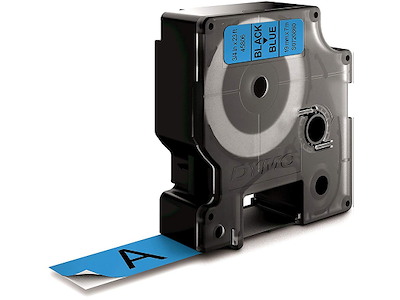 Labeltape, 19mm x 7m, Sort på Blå, 1 rulle, Dymo D1 45806
