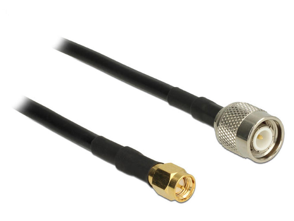 DeLOCK 89509 koaxial kabel RG-58 C/U 5 m TNC SMA Sort