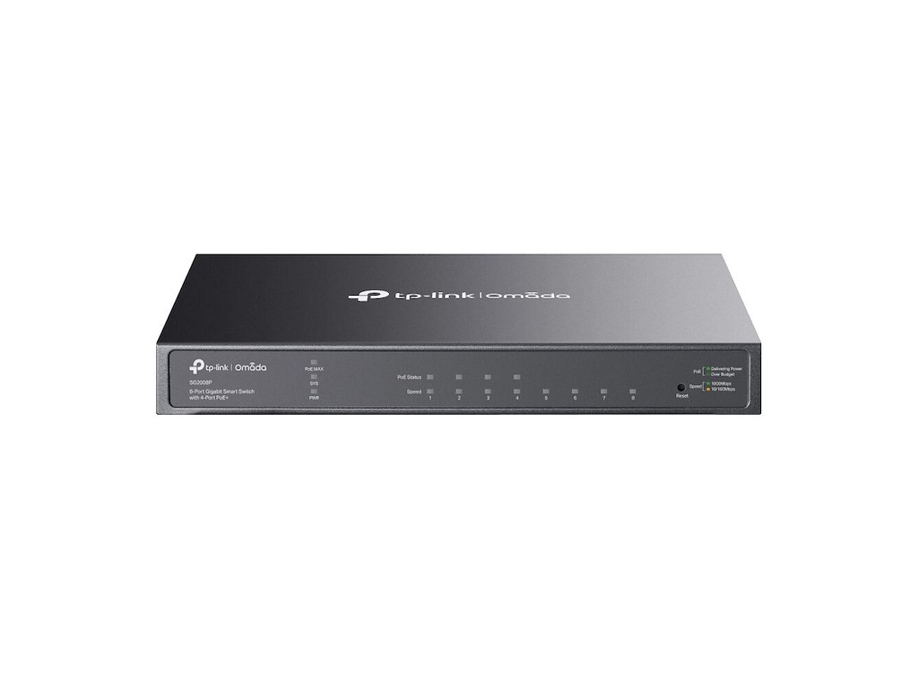 TP-Link Omada TL-SG2008P Administreret L2/L2+ Gigabit Ethernet (10/100/1000) Strøm over Ethernet (PoE) Sort
