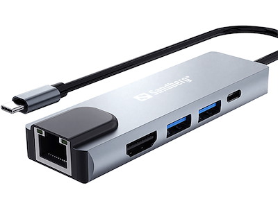 Sandberg 336-99 dockingstation Ledningsført USB 3.2 Gen 1 (3.1 Gen 1) Type-C Sølv