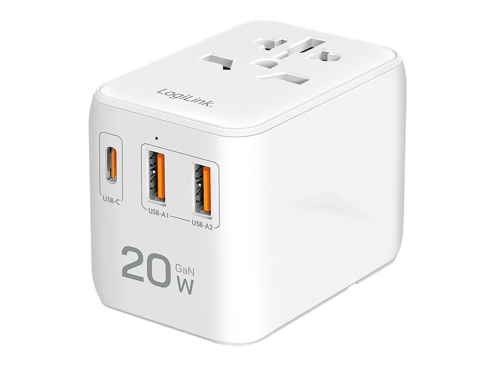 LogiLink PA0356 strømadapter og vekselret Indendørs 20 W Hvid