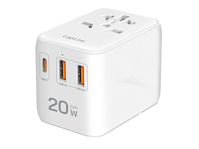 LogiLink PA0356 strømadapter og vekselret Indendørs 20 W Hvid