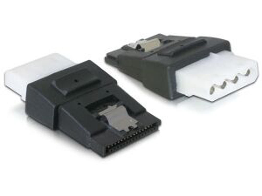 DeLOCK 65046 kabel kønsskifter 4pin Molex 15pin SATA Sort