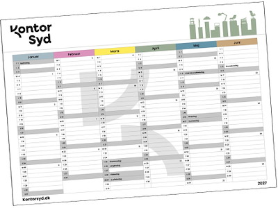 Kontor Syd 2027 Bordkalender