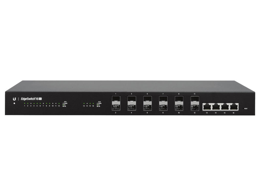 Ubiquiti ES‑16‑XG Administreret 10G Ethernet (100/1000/10000) 1U Sort