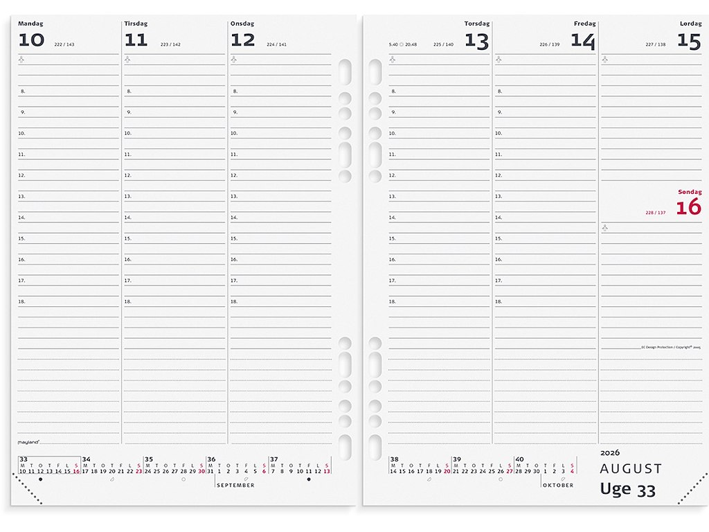 System A5, 2026, Uge, 1 uge pr. opslag, Refill, Mayland