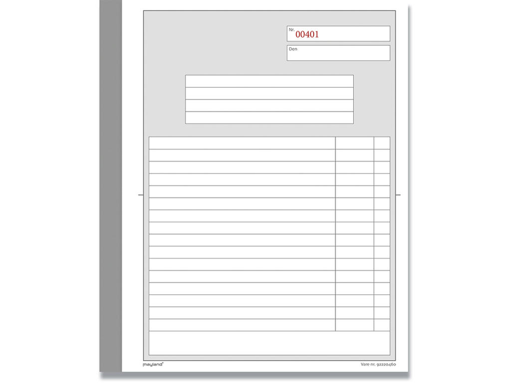 Triplikatbog, Med talkolonne, 16 linjer, 200x148 mm, Mayland 