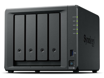 Synology DiskStation DS425+ NAS Intel® Celeron® J4125 2 GB DDR4 48 TB HDD Sort
