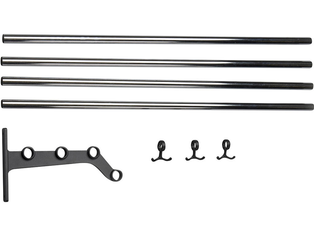 Hattehylde tillægsdel tilpasset længde, Nostalgi, Modelnr 291, Krom/sort, Essem Design DK