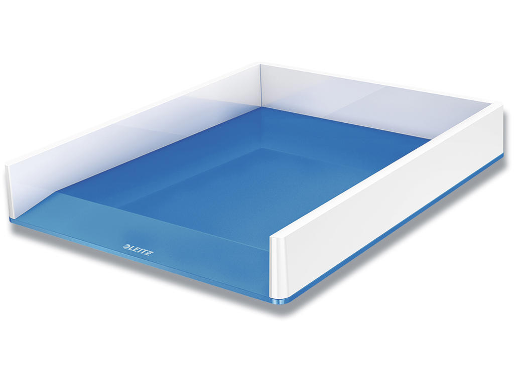 Brevbakke, Metallic blå-hvid, A4 C4 og folio, Udvendig: B26.7xH4.9xD33.6 cm, Leitz Dual WOW 