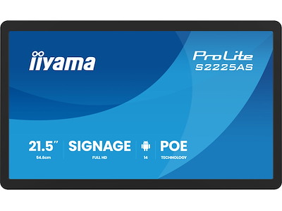 iiyama ProLite S2225AS-B1P Digital fladpaneldisplay 54,6 cm (21.5") LCD Wi-Fi 500 cd/m² Fuld HD Sort Indbygget processer Android 14 24/7