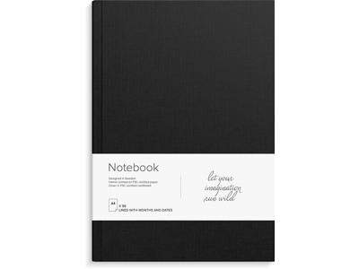 Notesbog, A4, Linjeret, Sort, Mayland