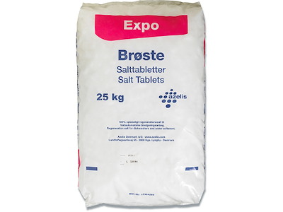 Opvaskemaskine salt, Tabletter, Til blødgøringsanlæg, 25 kg, Expo Brøste