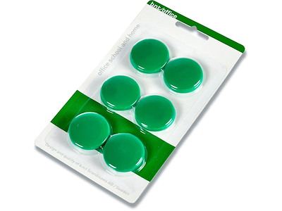 Magneter, Grøn, Ø3 cm, 6 stk, BNT Office 