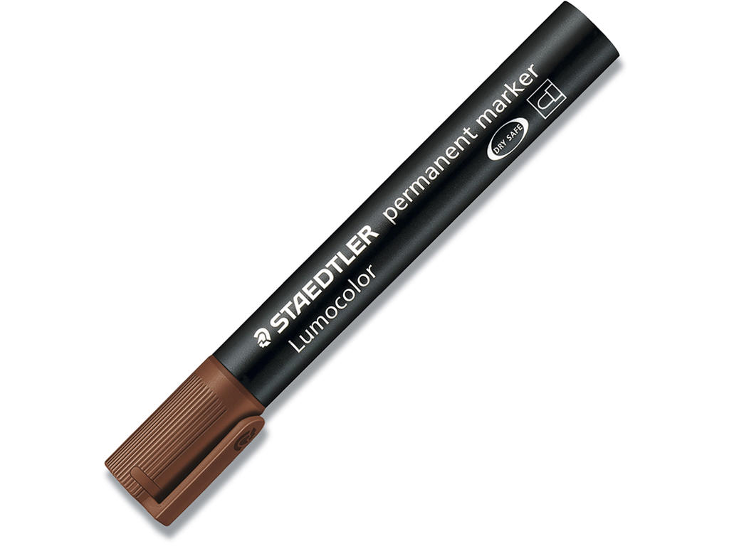 Marker, Rund spids, 2 mm, Brun, Staedtler Lumocolor 352
