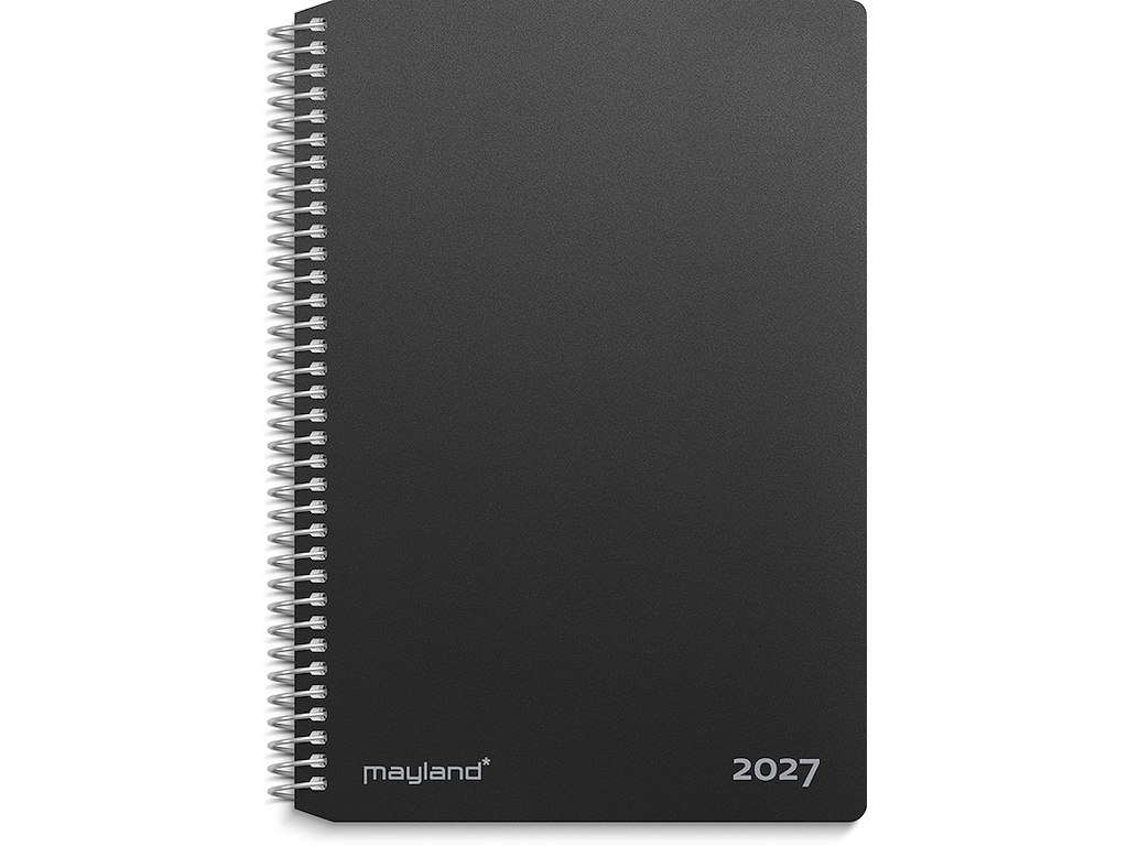 Kalender, 2027, 2-dages, 2 dage pr. side, Sort, Mayland