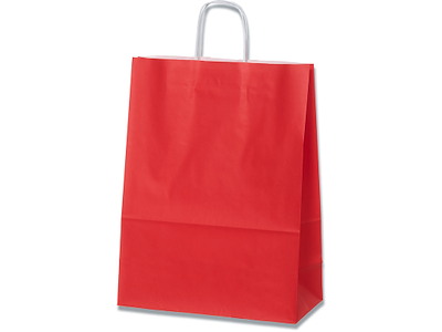 Bærepose - papir, 22x10x33cm, Rød, 200 stk, Bong Medium