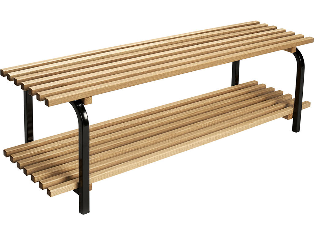 Skohylde fritstående, Sara, L=600 mm eg/sort dobbelt samlet, Essem Design DK