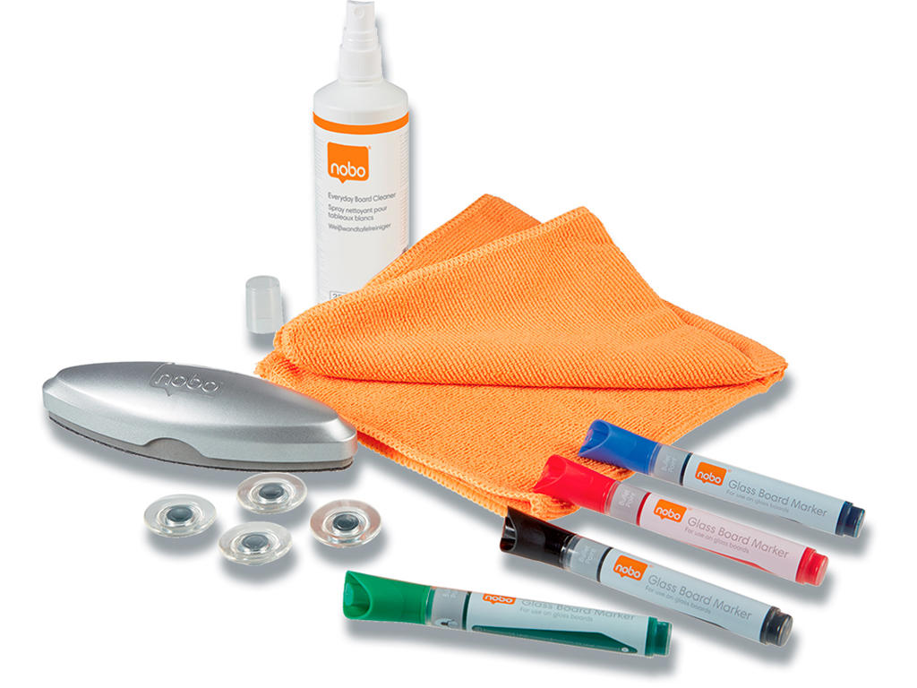 Startsæt, Til glas whiteboards, Total løsning, 5 dele, Nobo 