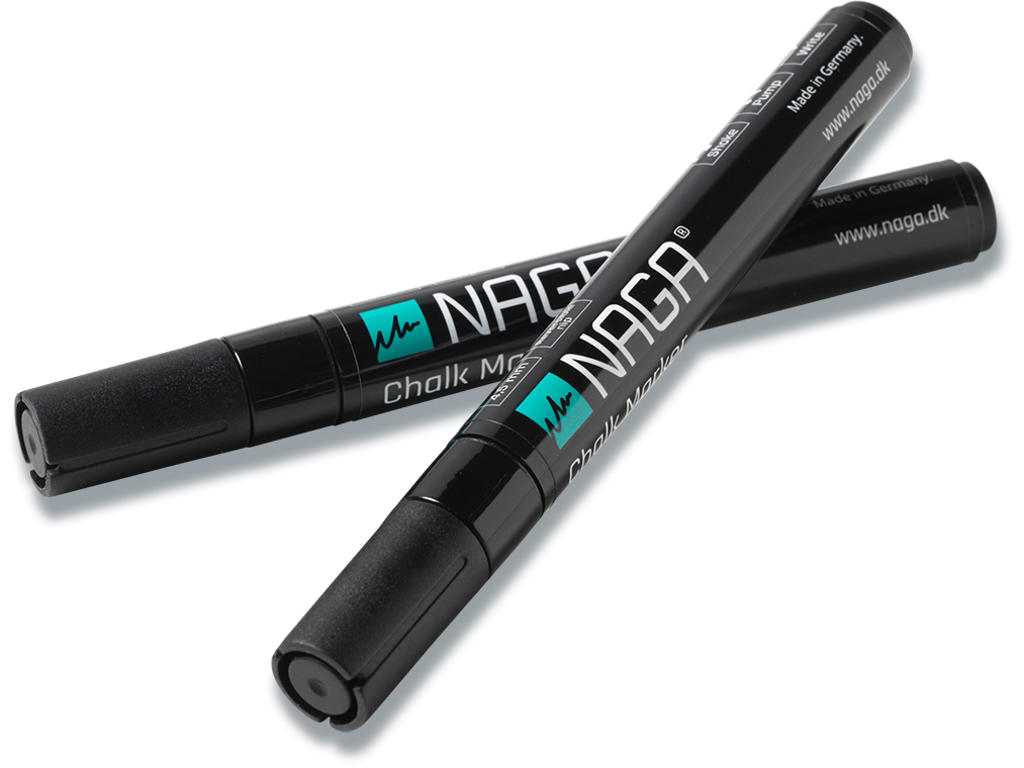 Kalk marker, 4.5 mm, Sort, 2 stk, Naga Dry Erase