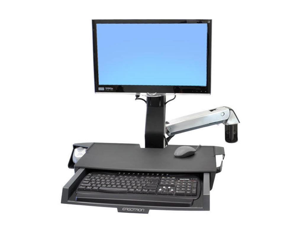 Ergotron StyleView Sit-Stand Combo Arm with Worksurface 61 cm (24") Væg