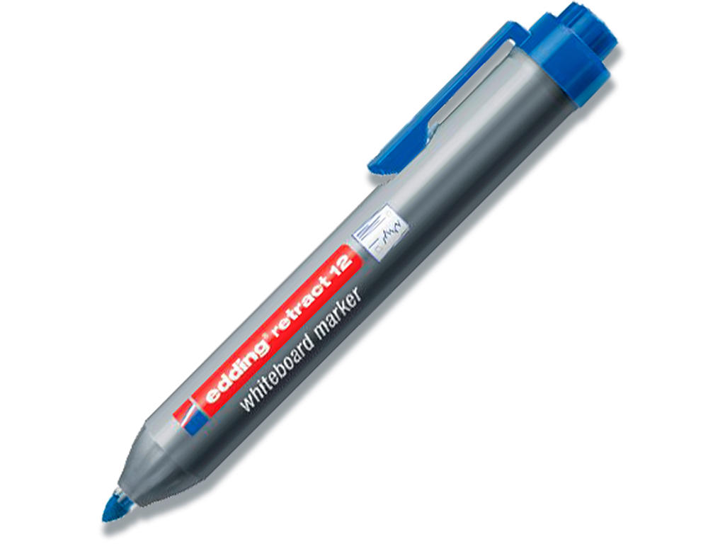 Whiteboard marker, Rund spids, Blå, 1.5-3 mm, Edding Retract 12