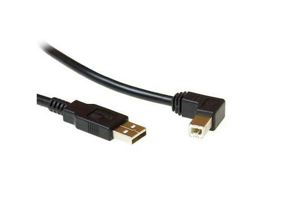 Microconnect USBAB2ANGLED2 USB-kabel USB 2.0 1,8 m USB A USB B Sort
