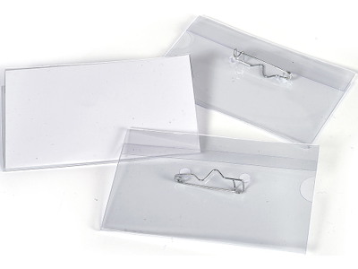 Navneskilt, Med sikkerhedsnål og indstik, 50x90 mm, 1 stk, BNT Office 