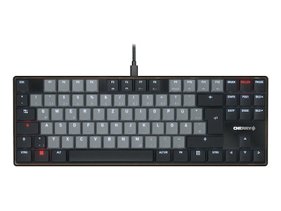 CHERRY KC 500 MX LP TKL tastatur Hjemme/kontor USB QWERTZ Tysk Sort, Grå