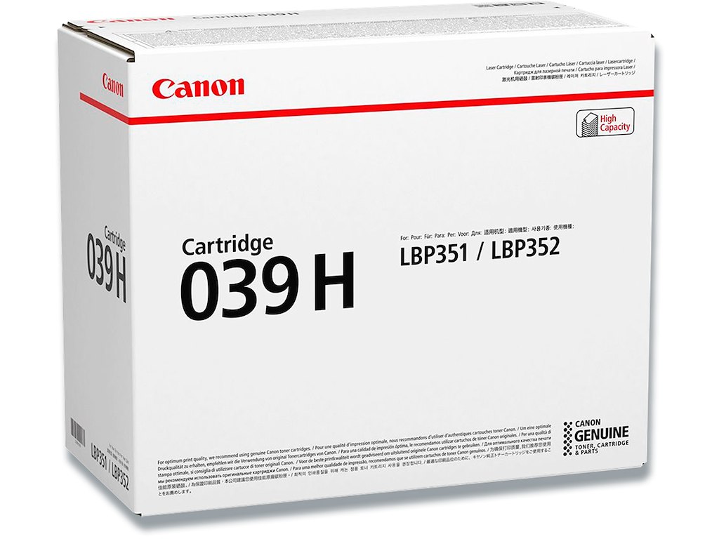 Toner, 039H, Black-sort, 25.000 sider, Canon 0288C001