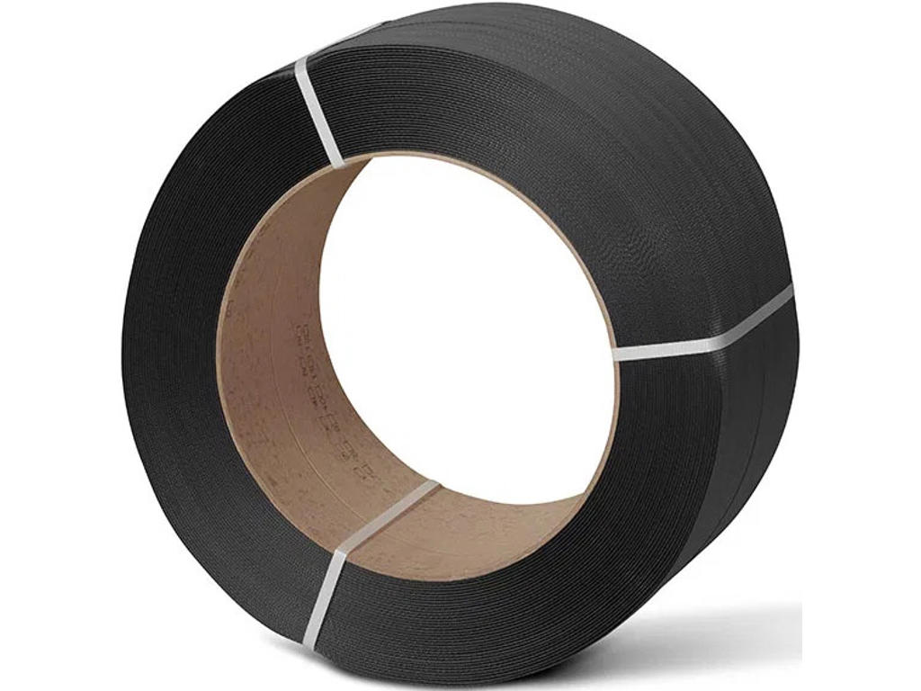 Strapbånd, PP, 12 mm sort 280x2100 m strækt